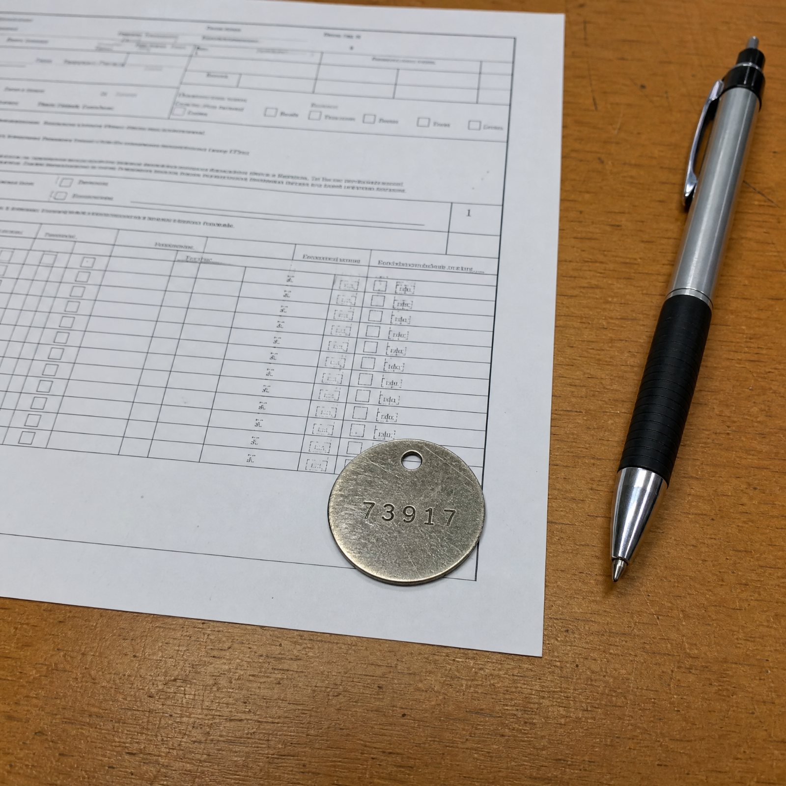 A stainless steel crematory identification disc
